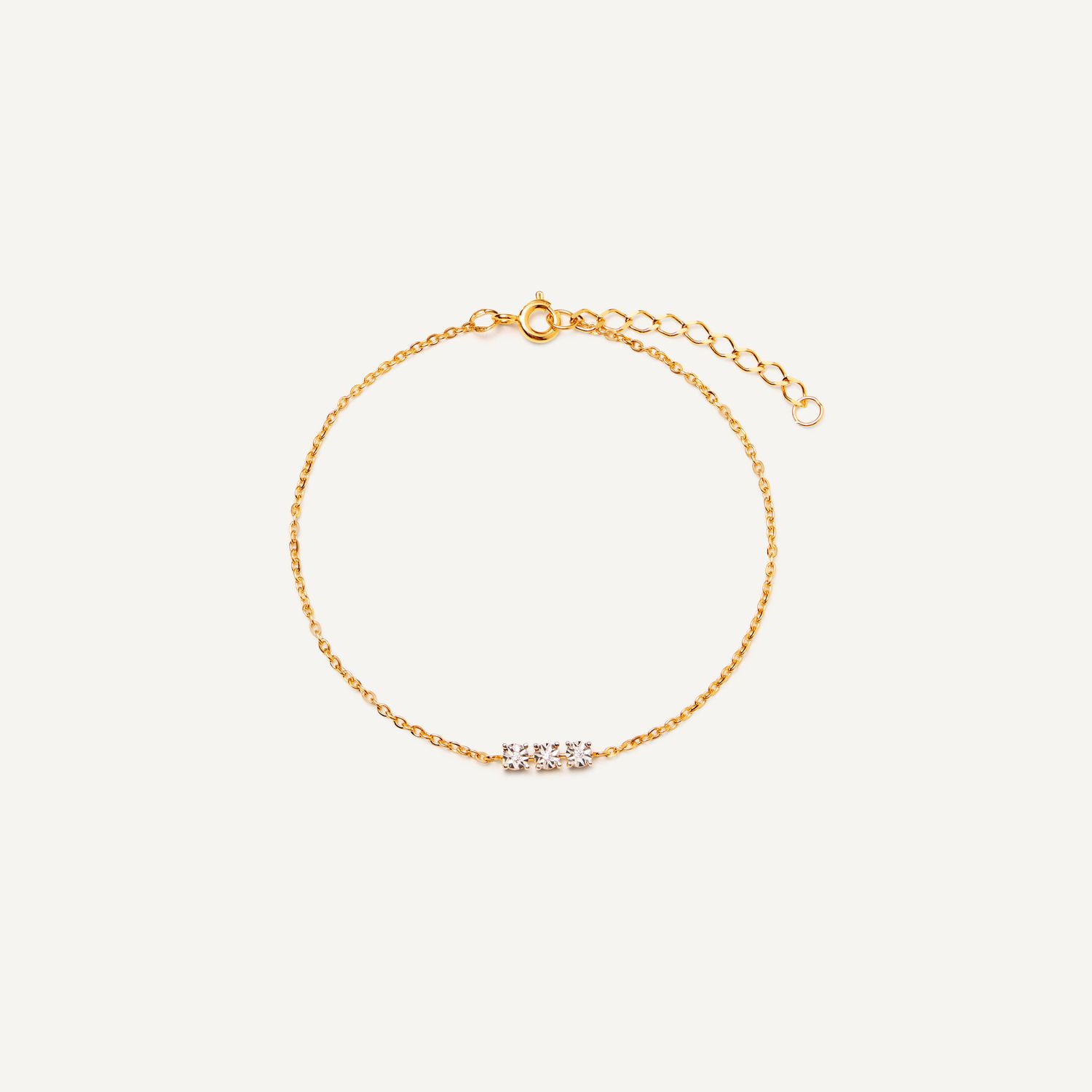 Браслет Three Stones Bracelet Gold