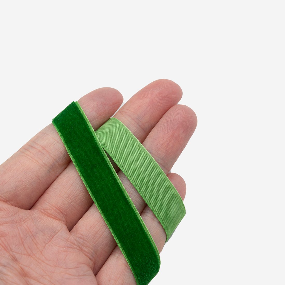 Лента бархатная, 12мм, оттенок "Зеленый"