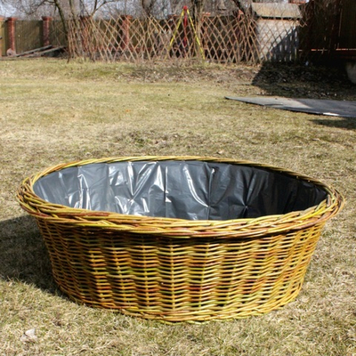 Клумба плетеная из лозы садовая для цветов, диаметр 85 см