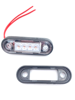 Фонарь габаритный светодиодный Fristom FT-073 C LED красный, с проводом 0.15 м и креплением на трубу