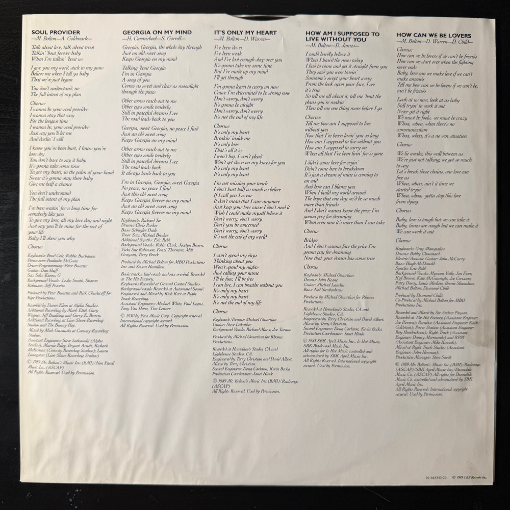 Michael Bolton - Soul Provider (Голландия 1989г.)