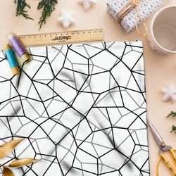 Ткань шифон сплошная чёрная клетка на бежевом фоне