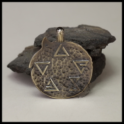 Кулон подвеска медальон "Ведьмак" , латунь