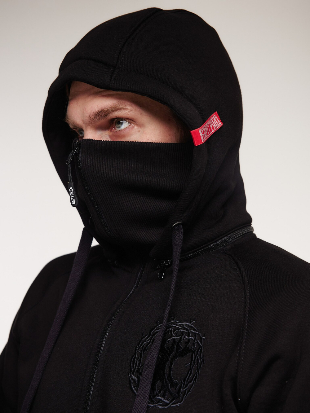 Худи Варгградъ мужской чёрный "Скаут" с начёсом