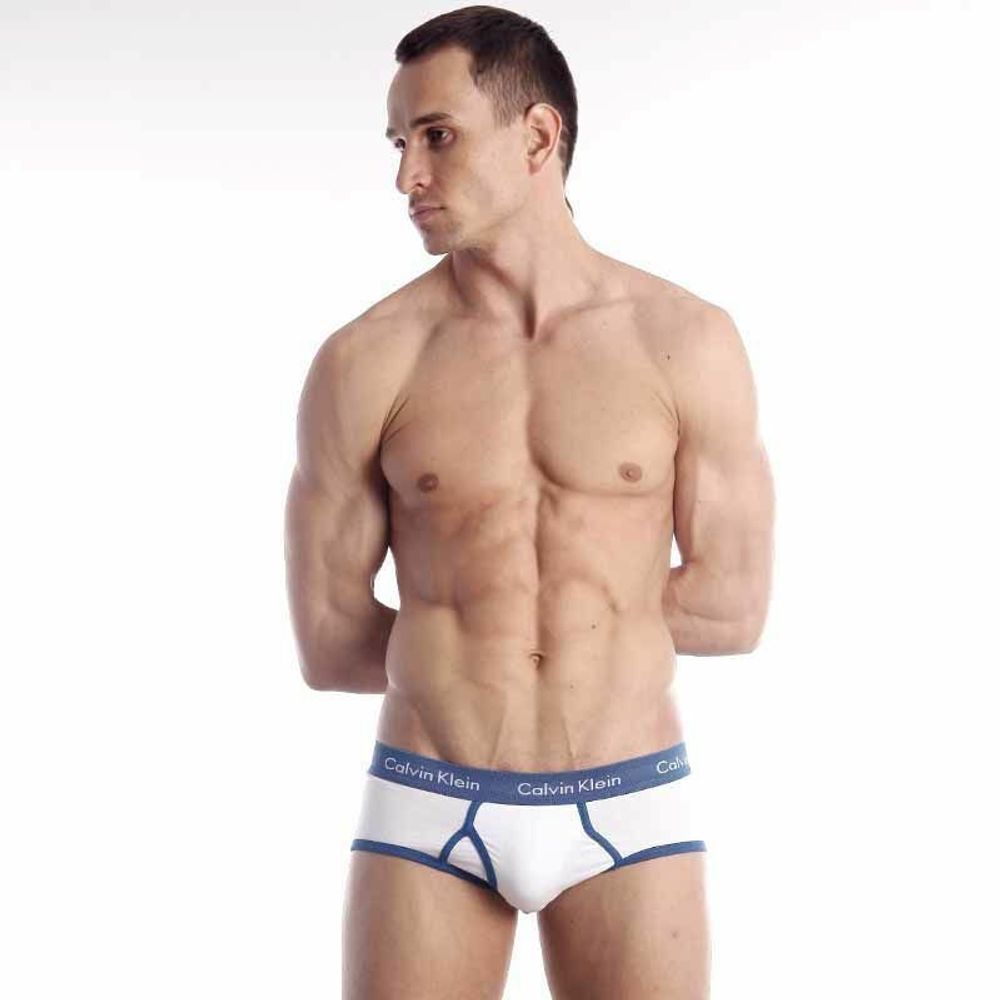 Мужские трусы брифы Calvin Klein 365 White Blue Brief