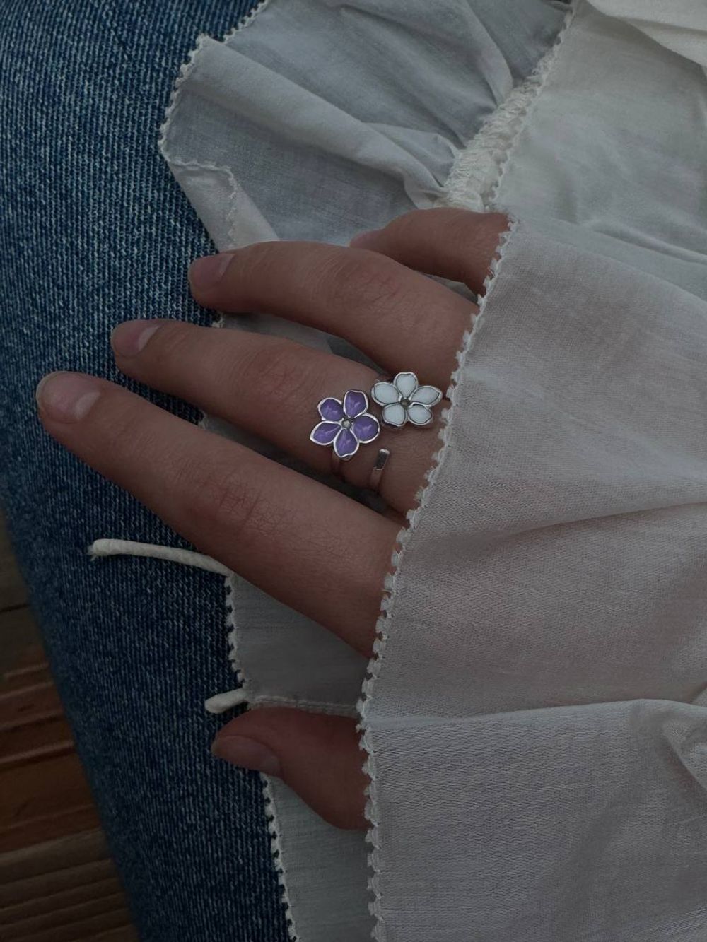 Кольцо Lilac 5, сиреневая эмаль, разъемное