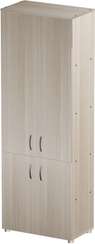 Стеллаж закрытый 4 двери ЛДСП Стандарт Про ясень шимо светлый