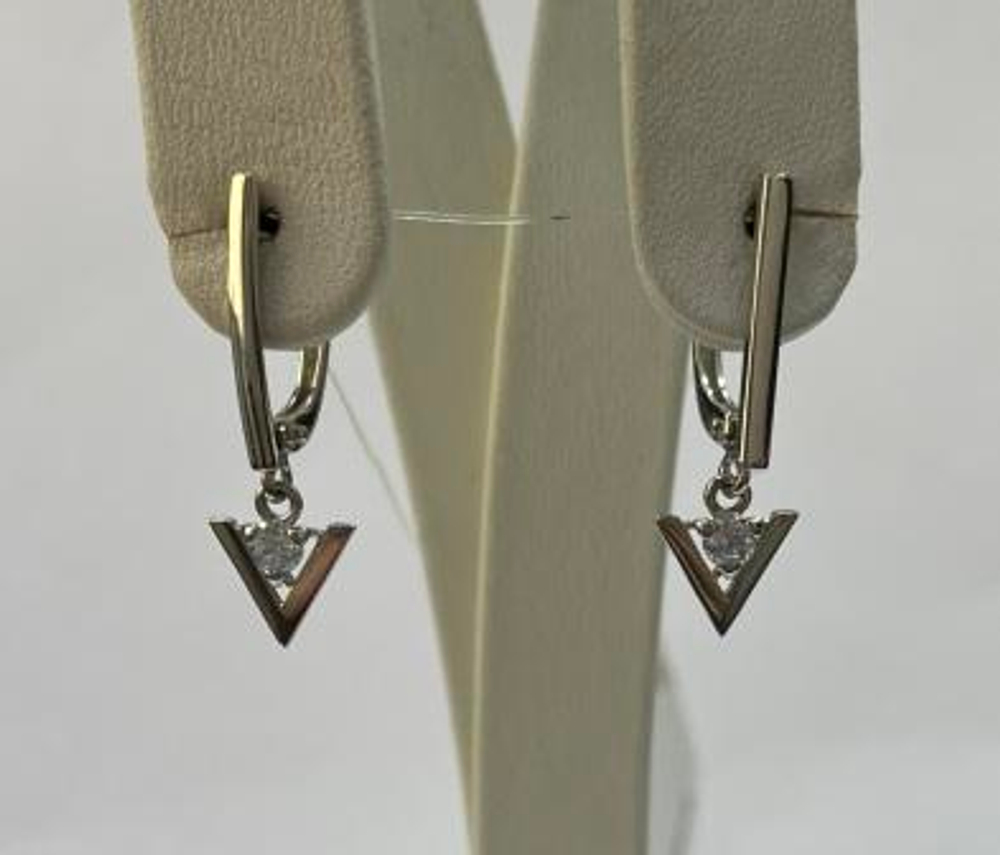 Серьги из золота с фианитами