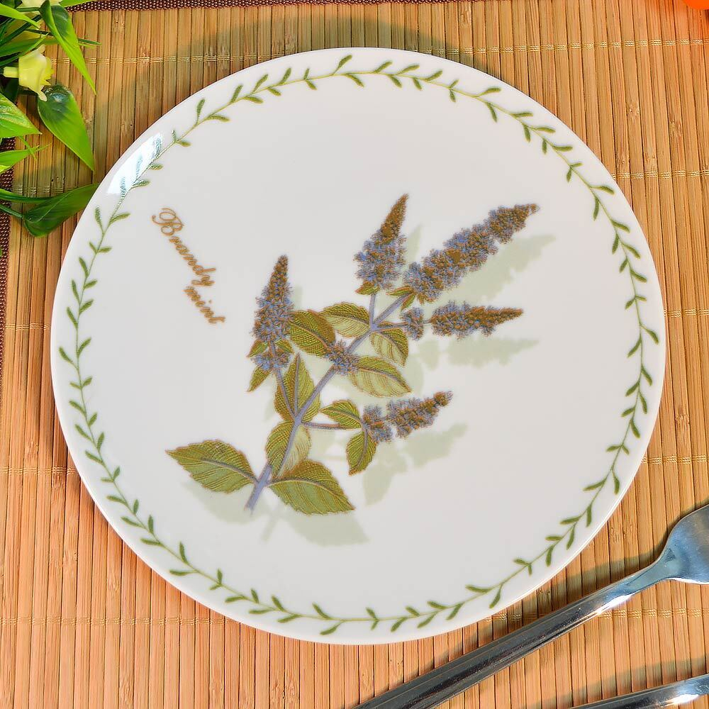 Тарелка 200мм мелкая форма Универсал Ботаника Мята