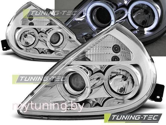 Передние фары Ford Ka angel eyes chrome