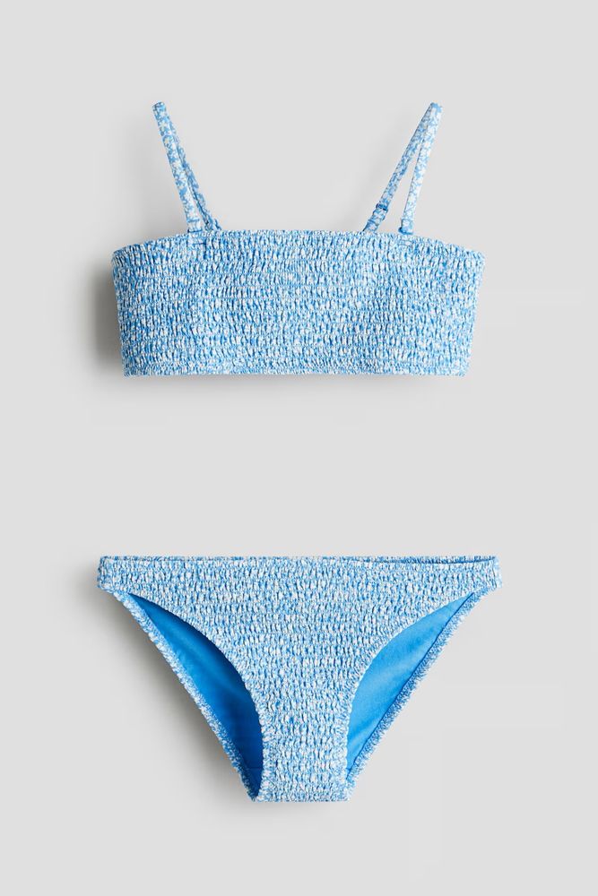 H&amp;M КУПАЛЬНИК С РЕЛЬЕФНЫМИ ДЕТАЛЯМИ, СИНИЙ