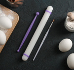 Набор кондитерский, 3 предмета: скалка 23 см, кисточка 18 см, стек двусторонний 17 см