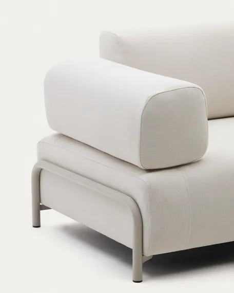 Трехместный диван Compo, бежевый, серый каркас