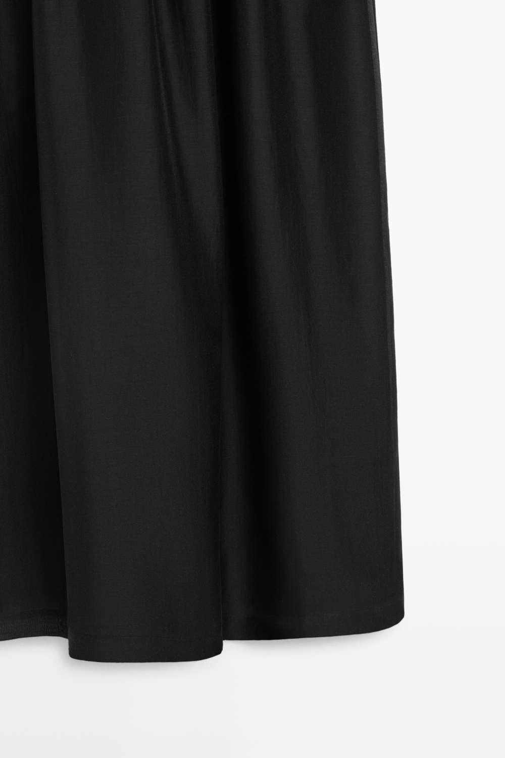 Massimo Dutti Комбинированное платье миди на бретелях, черный