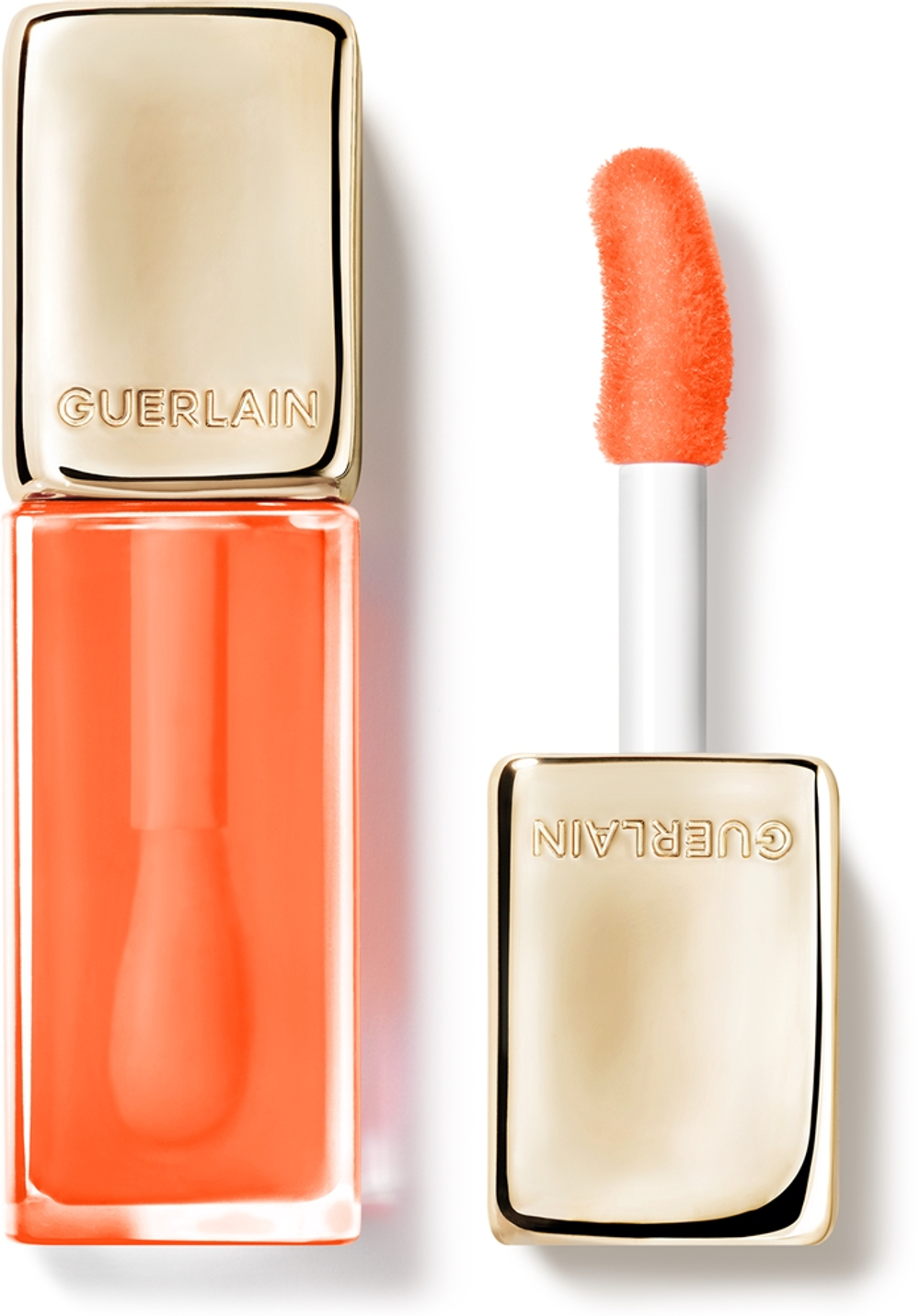 GUERLAIN KissKiss Bee Glow Oil - Блеск для губ с медом оттенок 319 Peach Glow, 9 ml