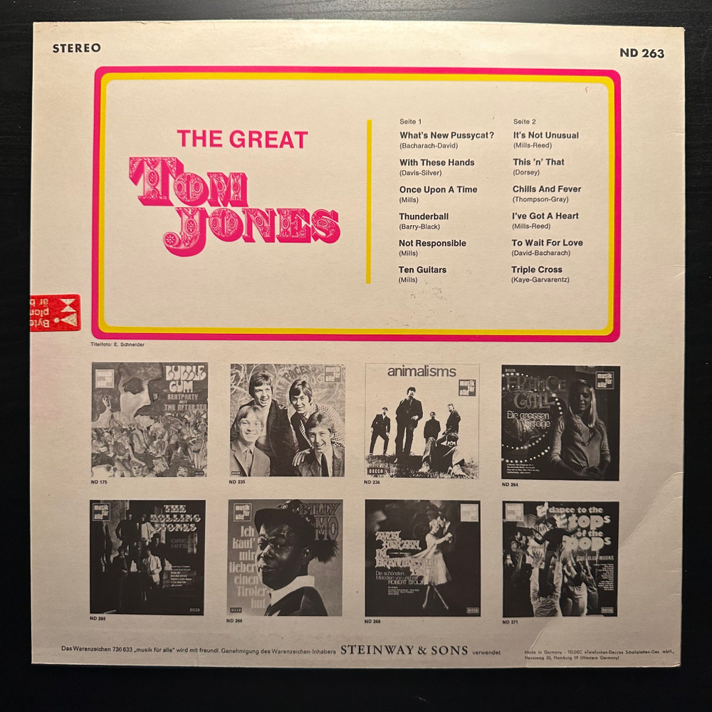 Tom Jones - The Great Tom Jones (Германия 1968г.)