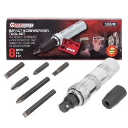 Отвертка ударная с набором бит, 8пр. FORCEKRAFT FK-5064D
