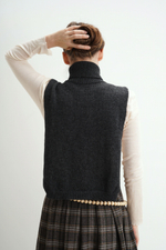 Манишка из кашемира с мериносом цвета графит ПРЕДЗАКАЗ