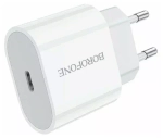 Сетевая зарядка с поддержкой быстрой зарядки PD+QC3.0 3А 18Вт USB-C BOROFONE BA61A
