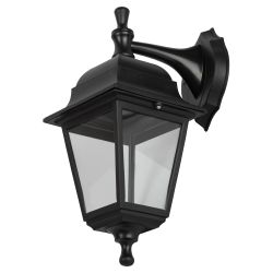 Садово-парковый светильник ЭРА НБУ 04-60-001 черный 4 гранный настенный IP44 Е27 max60Вт | Садово-парковые светильники