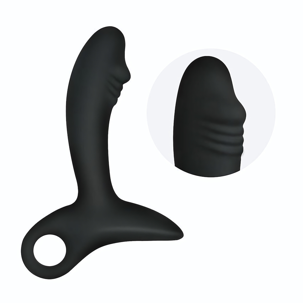 Черный силиконовый анальный вибромассажер Erokay (Цвет: черный)