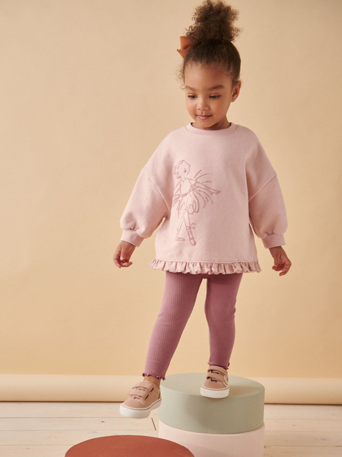 Толстовка и легинсы в комплекте для девочки Next 377-655, Розовый