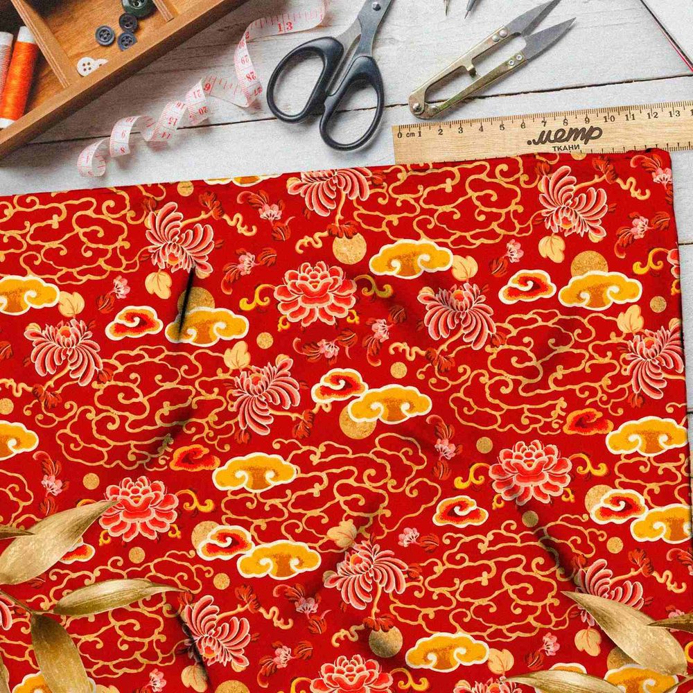 Ткань мембрана японский мотив