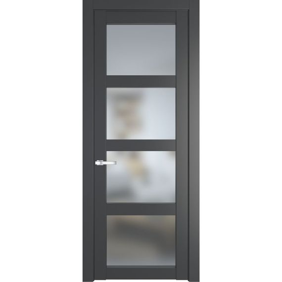 Межкомнатная дверь эмаль Profil Doors 1.4.2PD графит остеклённая
