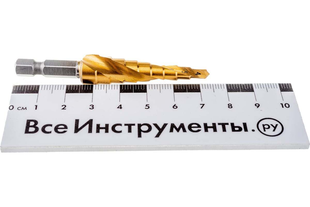 Сверло ступенчатое,4-5-6-7-8-9-10-11-12 мм, HSS, спиральный проф., шестигр. хвостовик// Matrix