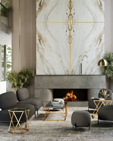 Журнальный стол 55*55 ИНСИГНИЯ золото стекло smoke