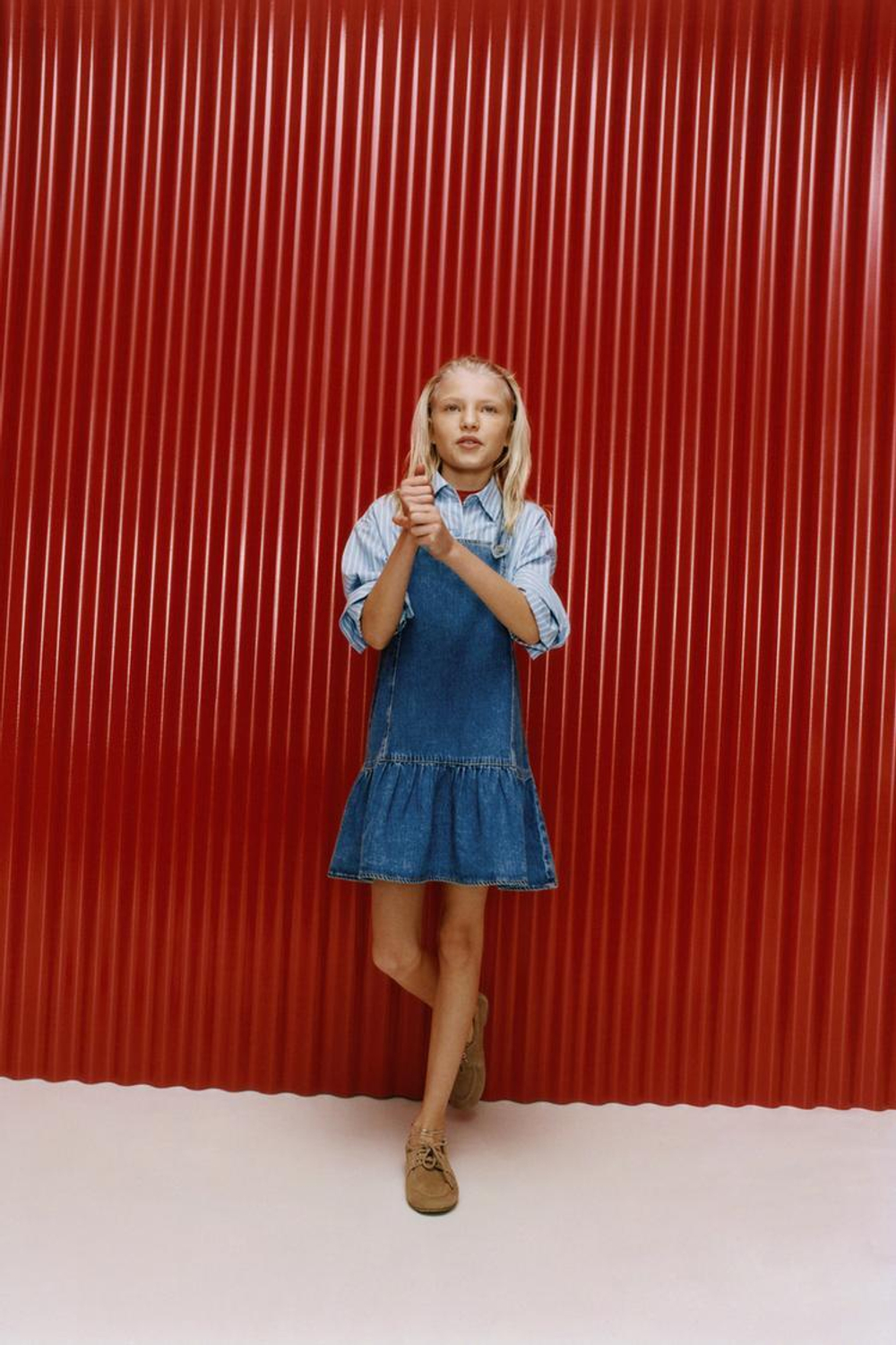 ZARA ДЖИНСОВЫЙ САРАФАН, СИНИЙ