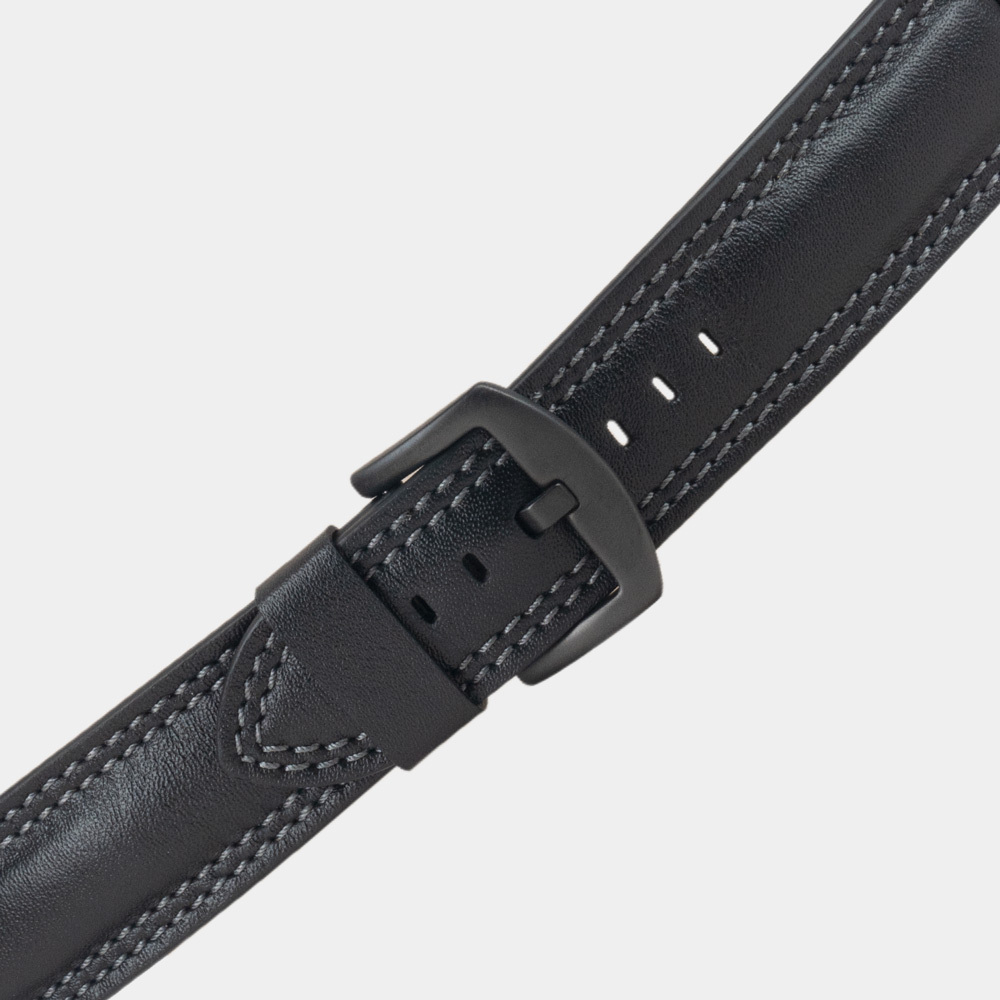 Ремешок для Apple Watch Ultra 49mm из кожи теленка, черного цвета