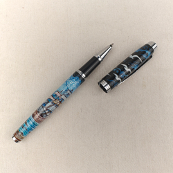 Ручка с колпачком с ручной росписью Палех "Парусник"