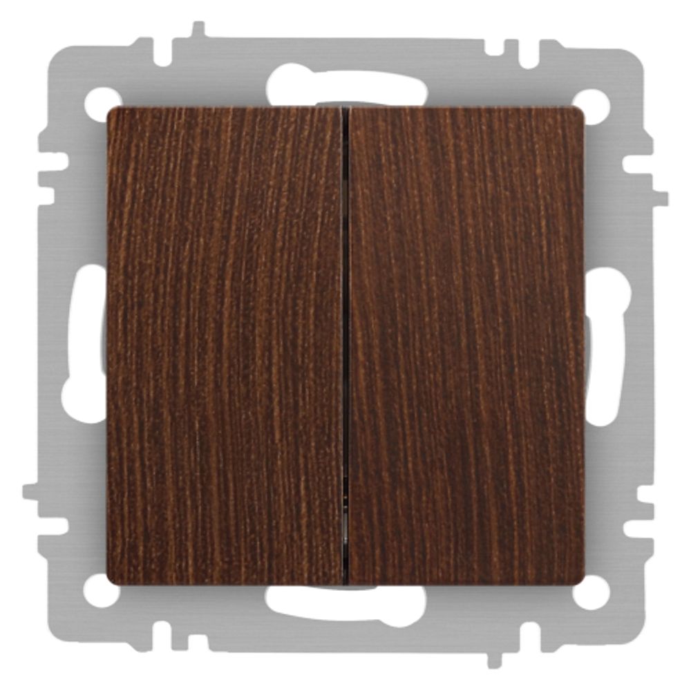 Выключатель Intro Accent 6-104-10 двойной, 10А-250В, IP20, СУ, AL/CU, венге
