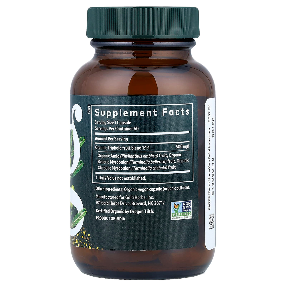 Gaia Herbs, плоды трифала, 60 веганских капсул