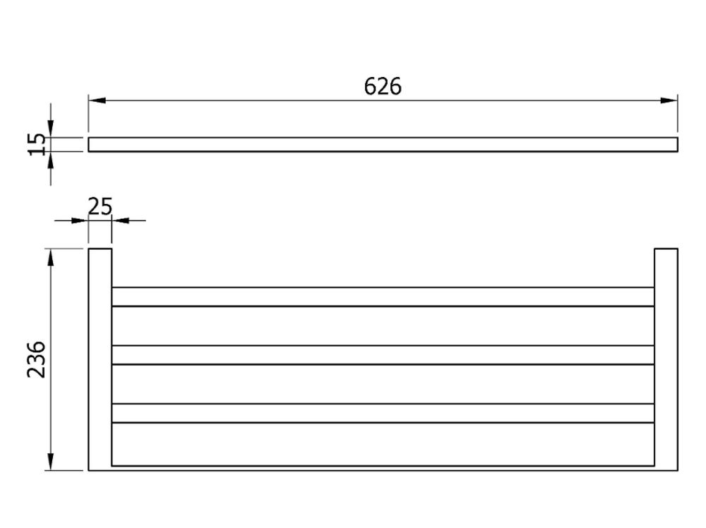 Полка для полотенец 626 мм нерж. сталь CORINTO 16923.B глянцевый