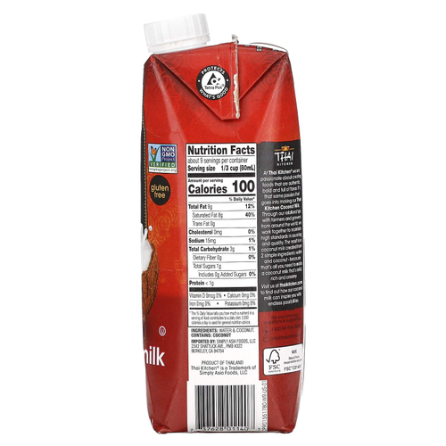 Thai Kitchen, кокосовое молоко, без подсластителей, 749 мл (25,36 жидк. унции)