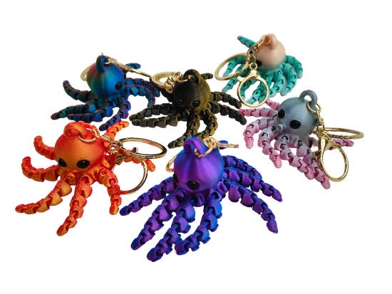 Брелок 3d-печатный Осьминог в ассорт. 6 см