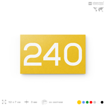 Номер на дверь 240, табличка на дверь для офиса, квартиры, кабинета, аудитории, склада, желтая 120х70 мм, Айдентика Технолоджи