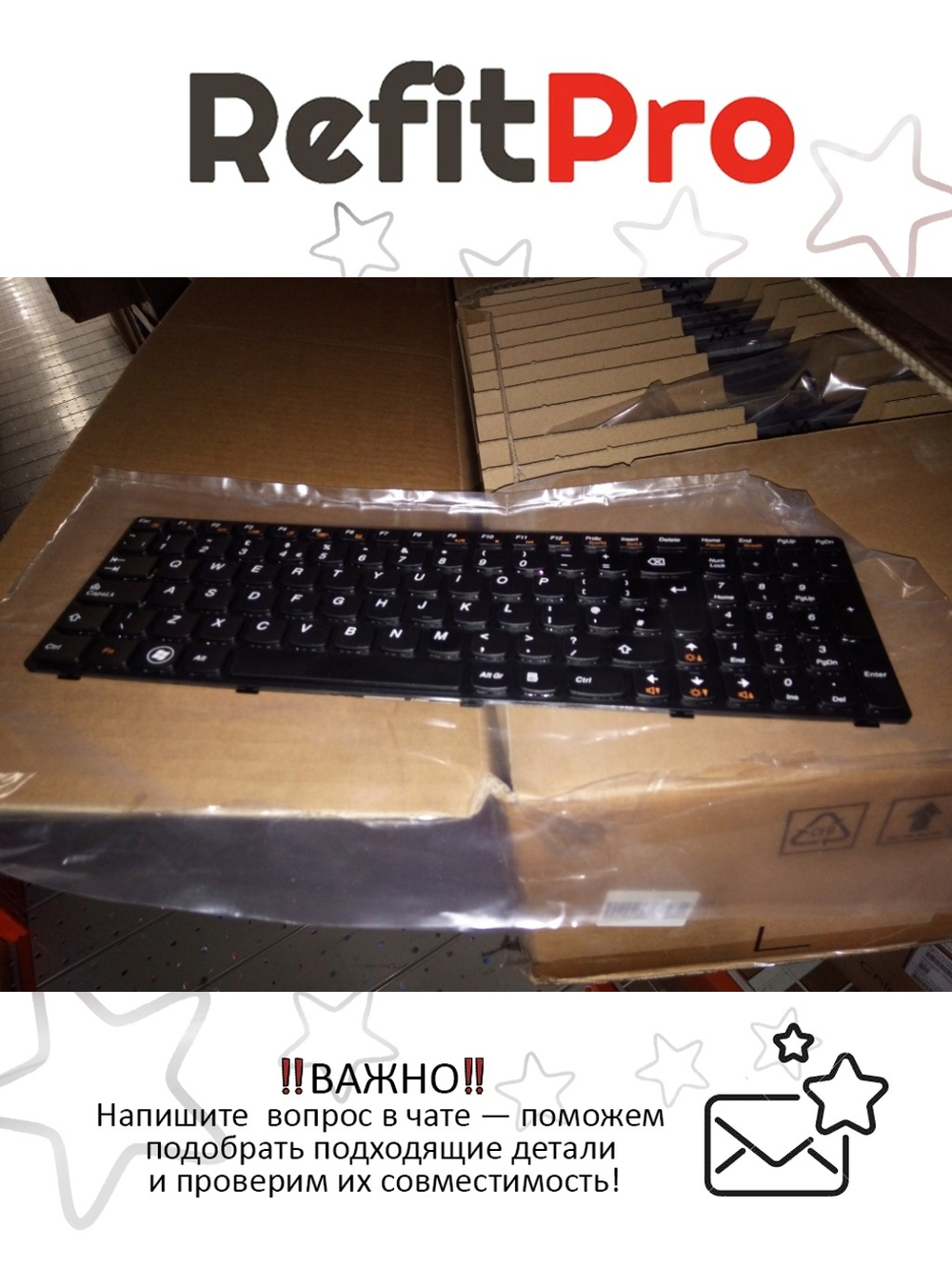Клавиатура для Ноутбука Lenovo LenovoG580 / G585 раскладка - анлийская, черная (25201877)