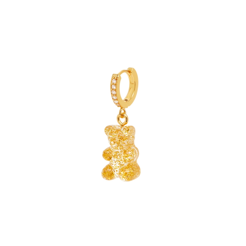 Моносерьга Ностальгический Мишка – 24 карата