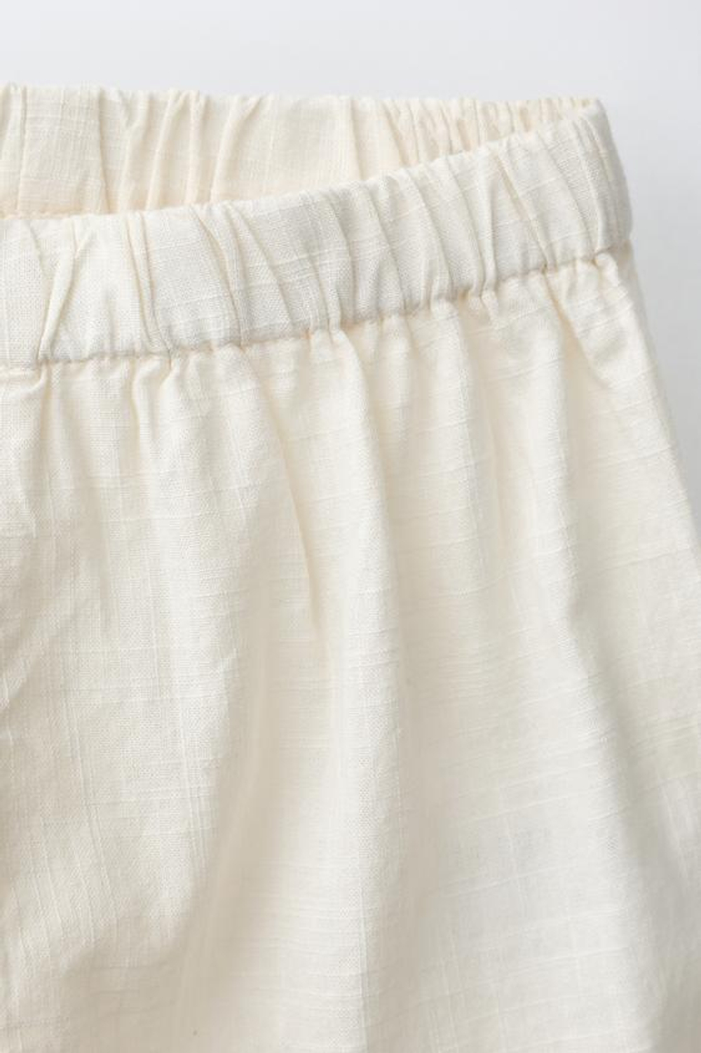 ZARA БРЮКИ С ВЫШИВКОЙ И КАРМАНОМ, ЭКРЮ