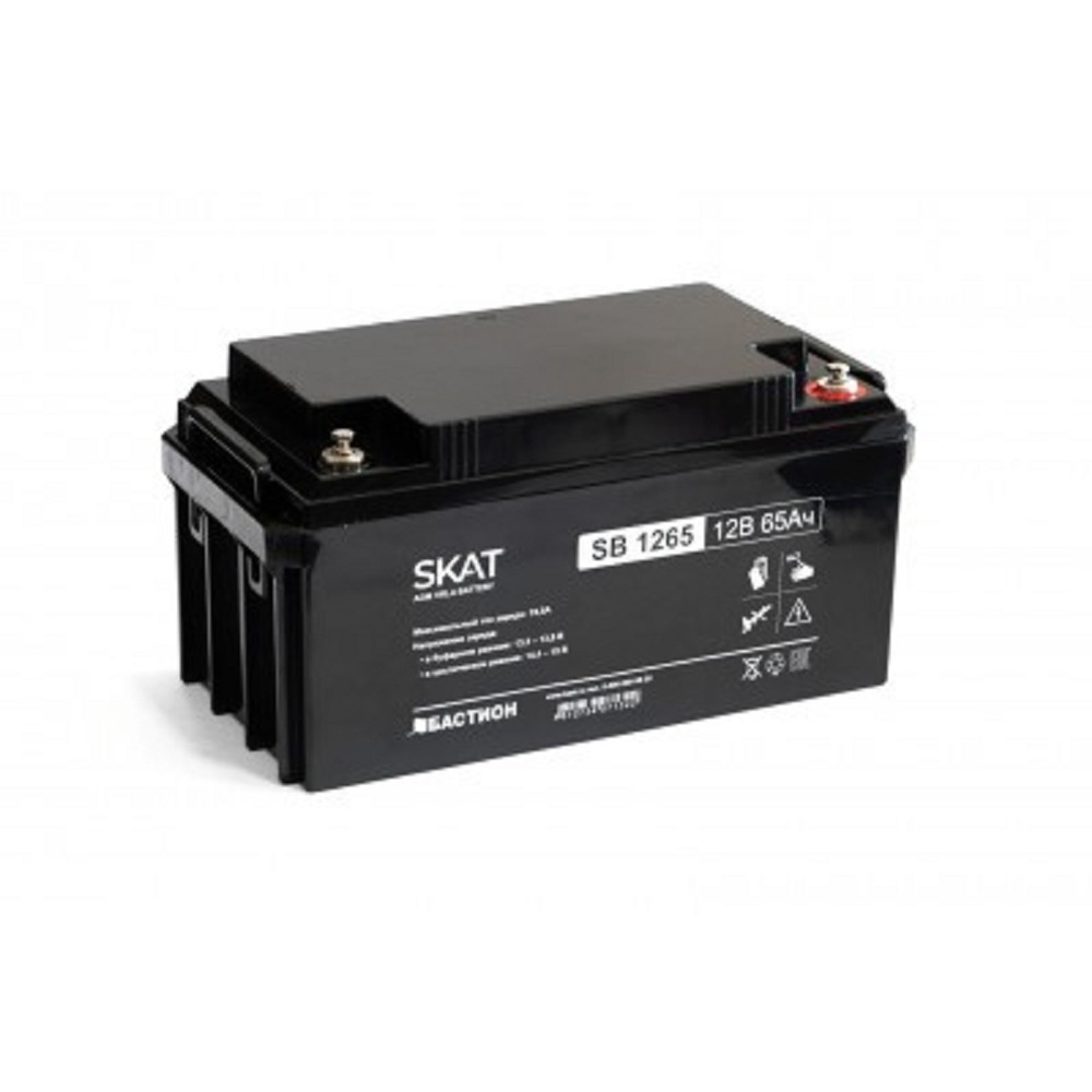 Аккумулятор БАСТИОН SKAT SB 1265 АКБ свинцово-кислотная тип AGM 12V 65Ач I зар.19,5А клеммы под болт М6, гарантия - 18 месяцев (2541)
