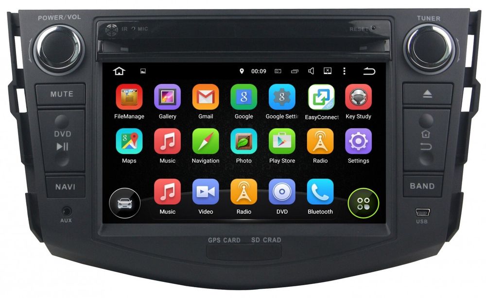 Магнитола для Toyota RAV4 30 2005-2012, Vanguard - Carmedia KD-7606-P5-32 на Android 10, 8-ядер, 4ГБ-32ГБ