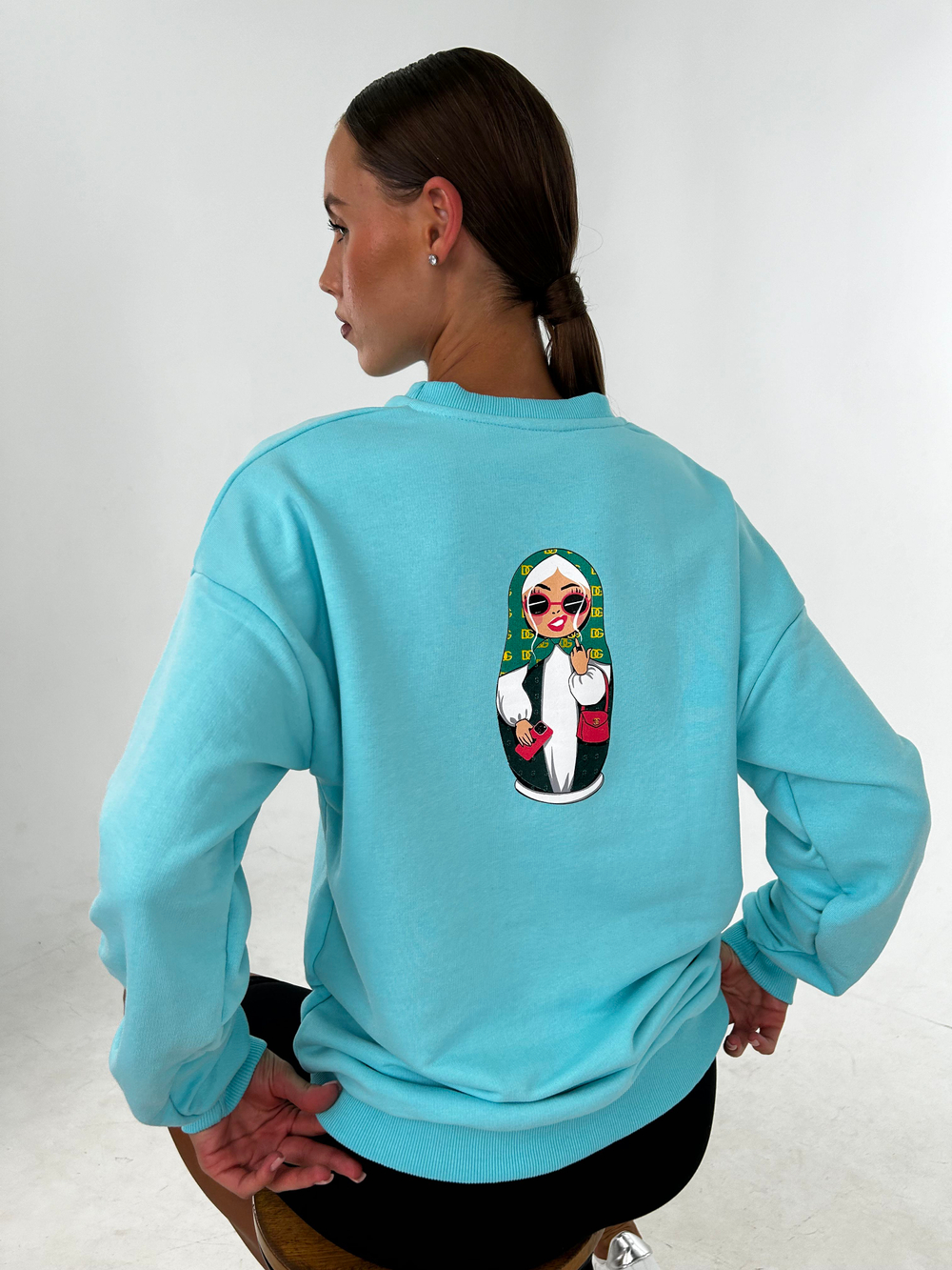 Свитшот женский оверсайз хлопок толстовка с начесом