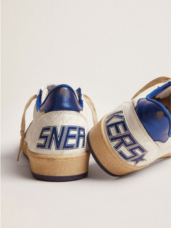 Men's Ball Star in white nappa with blue star and heel tab