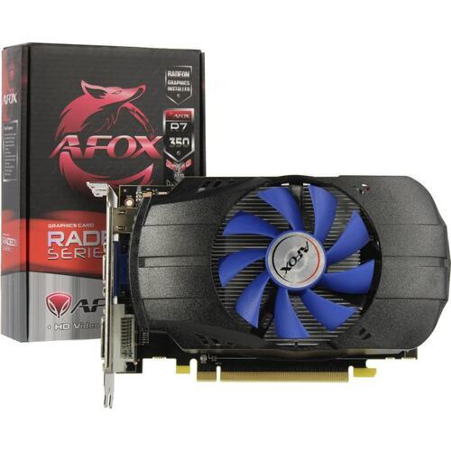 Видеокарта AFOX AMD Radeon R7 350, 2Гб GDDR5, 128 бит, Retail, PCIe3.0, 1xFAN, 2-SLOT, 75Вт, VGA, HDMI, DVI (AFR7350-2048D5H4-V3)