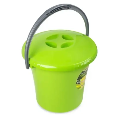 Ведро Либерти 10л с крышкой салатовое С604КСАЛ (комплект 12 шт)