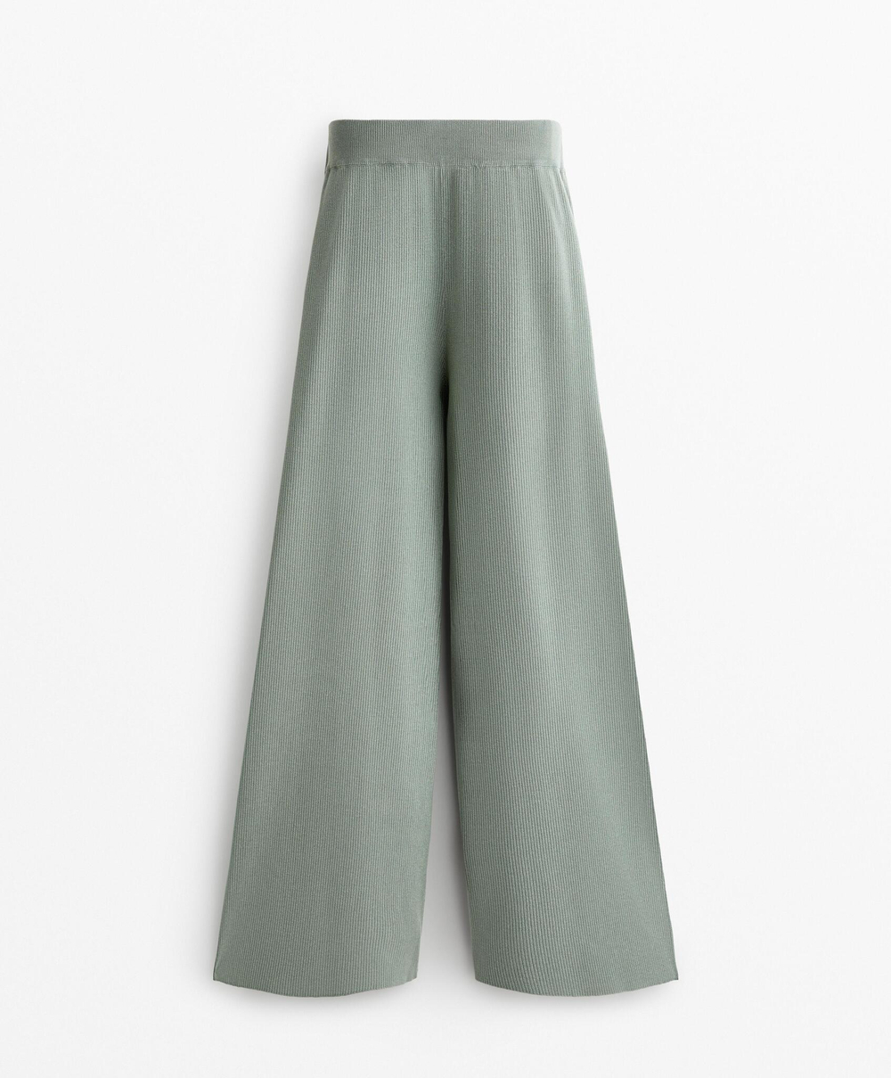 OYSHO Трикотажные брюки прямого кроя, светло-зеленый