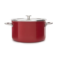 KitchenAid Кастрюля эмалированная 24 см 6 л с крышкой Империя Красная